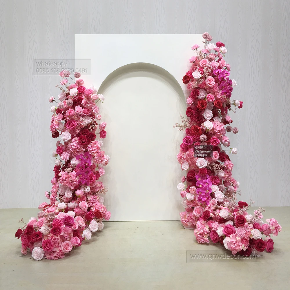 

Party Desktop Decoration Flower Runner Factory Handmade Artificial Wedding Backdrop Stand Pipe Garden Decoration