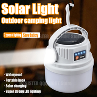 Solar LED Bulb Light Waterproof Outdoor Rechargeable Portable Lantern Night Camping BBQ Tent Outage Hanging Emergency Lamp