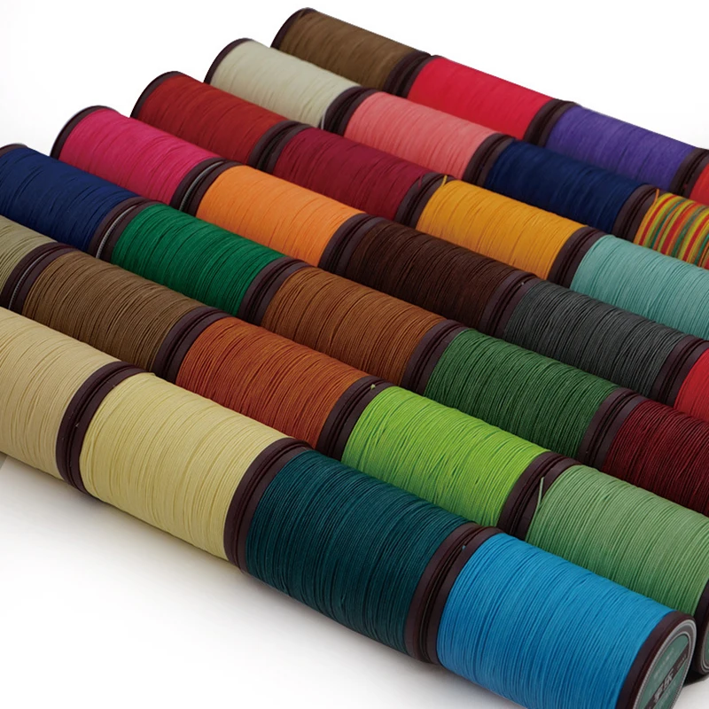 0.7mm 55M Leather Round Waxed Thread Polyester DIY Leather Craft Sewing Line Wax Thread