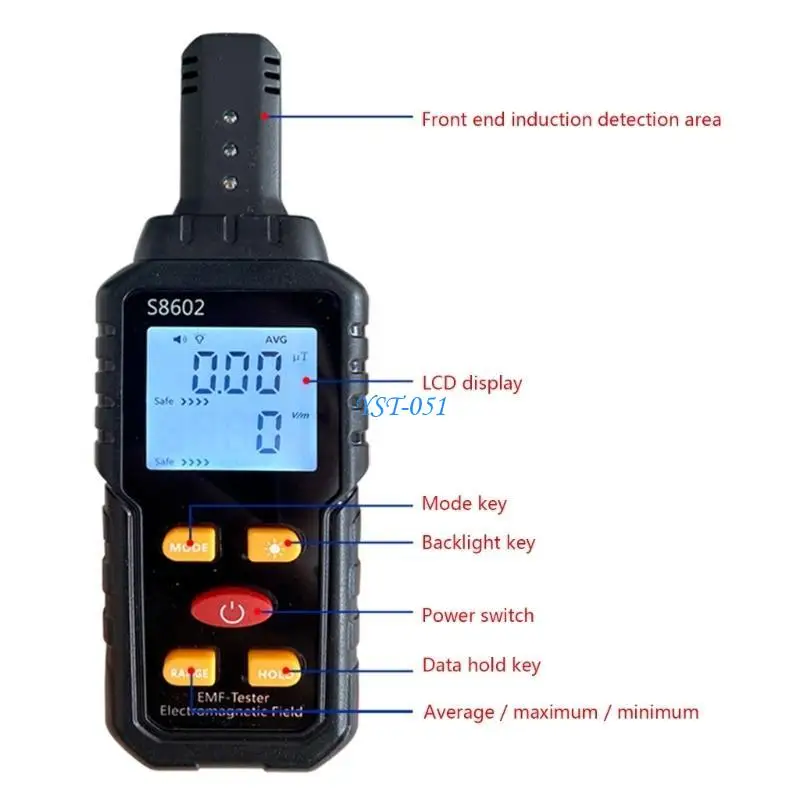 

E15A 3-in-1 Electromagnetic Radiation Detector Temperature Detector EMF Inspection