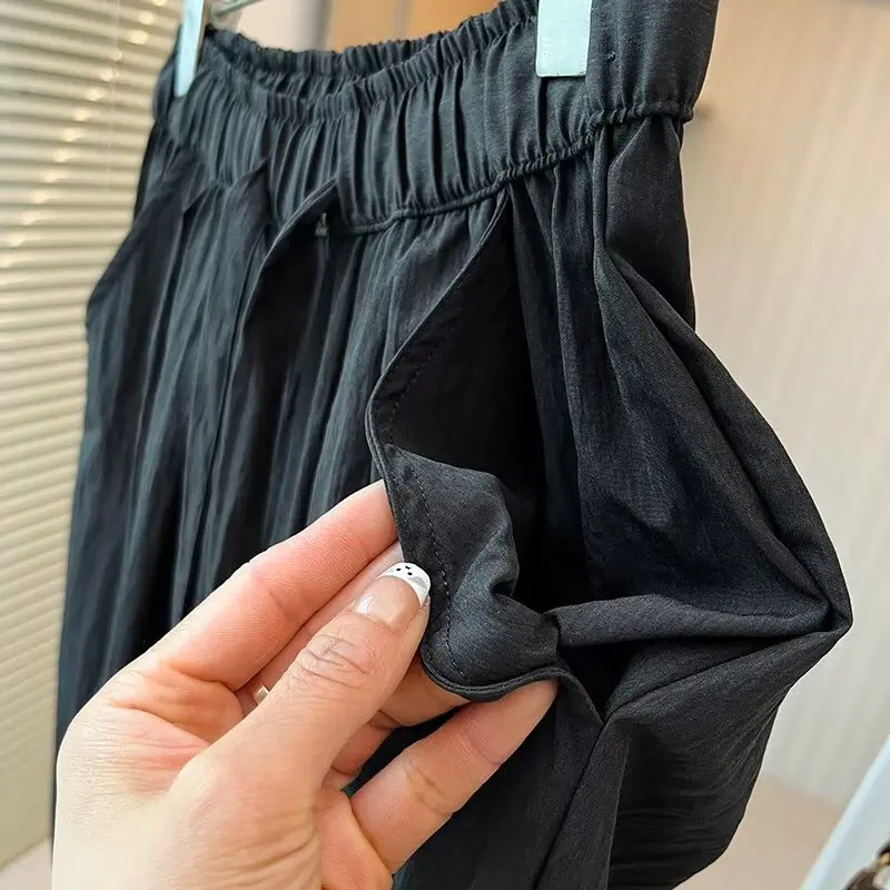 Dave&Di Minimalist Commuting Casual Loose Harem Pants Women French Lazy Retro Pleated Trousers Summer Pants Women
