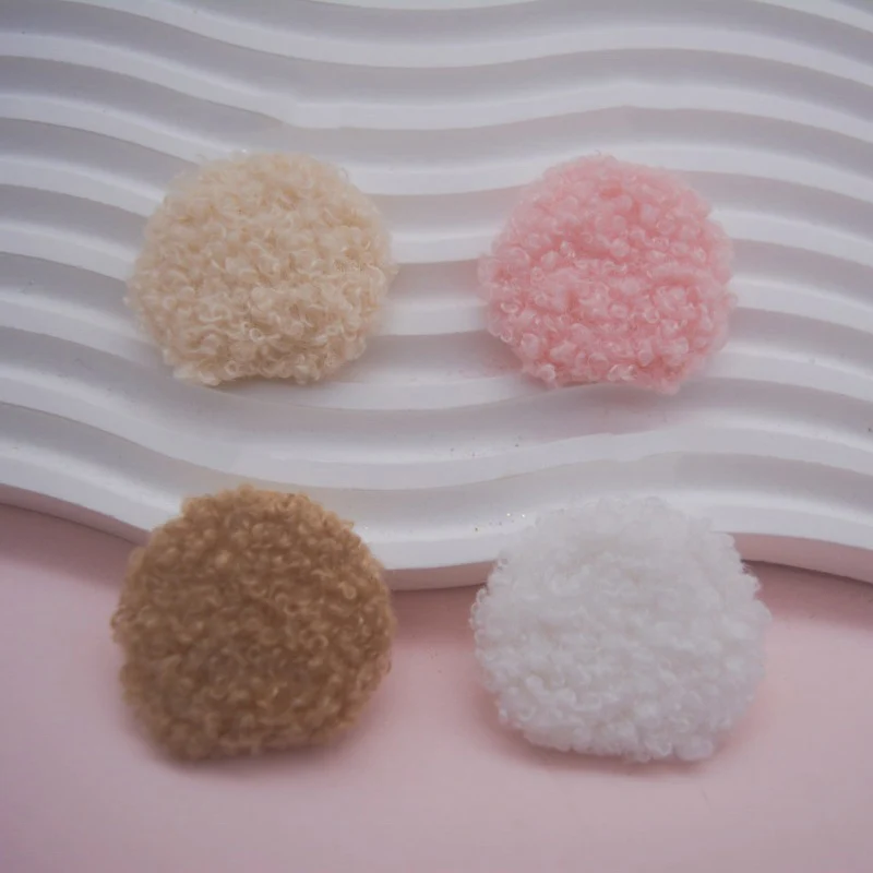 40Pcs 4CM Teddy Felt Mouse Round Ear Padded Appliques For Children Hat Sewing Headband Hair Clip Accessories Patches