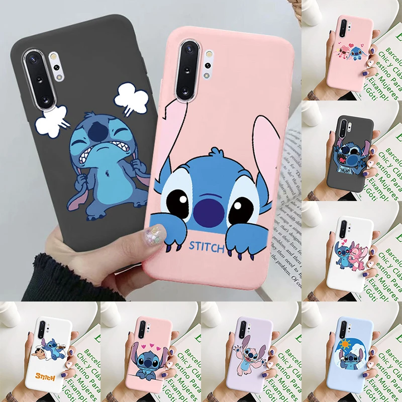 Stitch Case For Samsung Galaxy Note 10 Note10 Plus Protective Cover Anime Cartoon Soft Silicone Funda For Samsung Note 10+ Bags