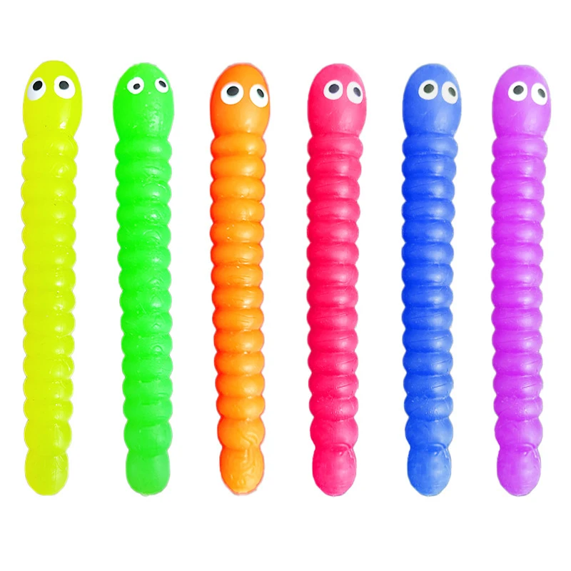 24/12PCS Sensory Fidget Worm Stretch Toys Party Favors Stocking Stuffers For Kids Juguetes Sensoriales Antiestrés Para Niños