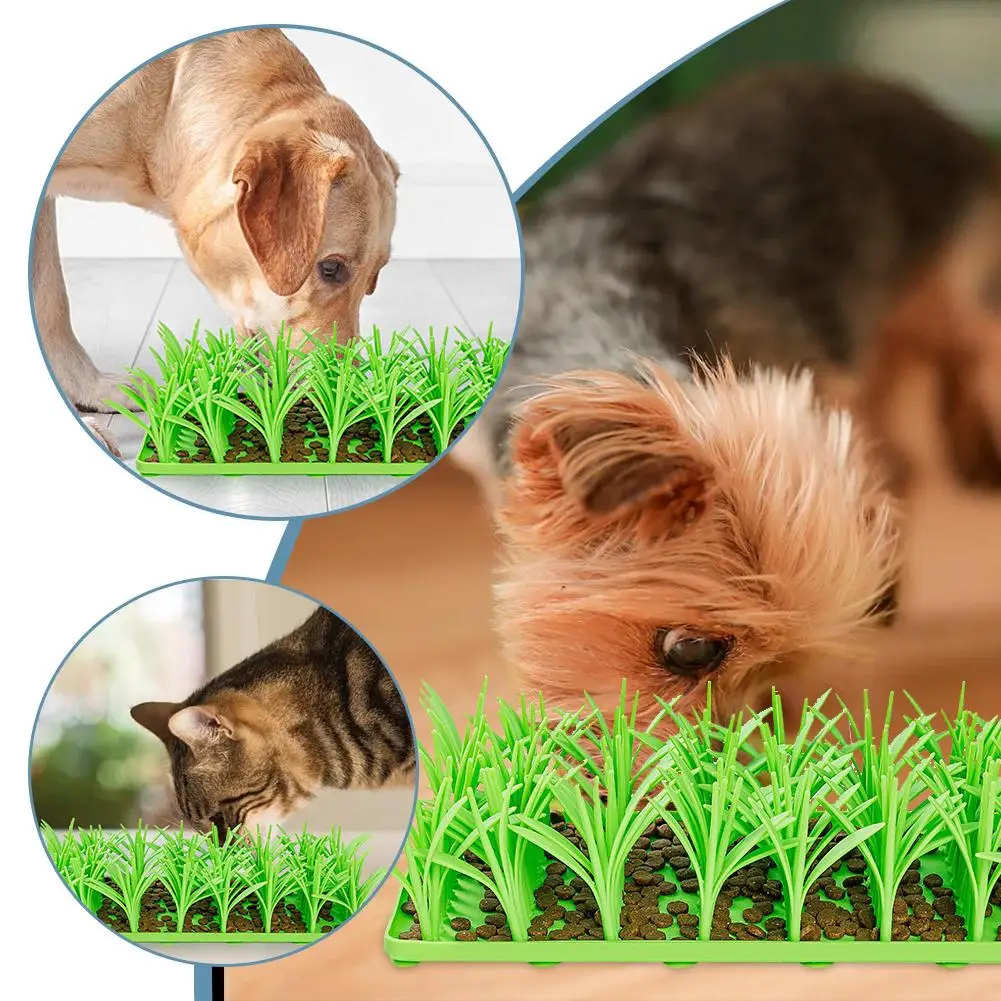 

Pet Silicone Slow Feeding Mat Creative Grass Design Pet Licking Dog Feeding Non-slip Lick Cat Eating Mat Slow Mat Treat Ind K2O5