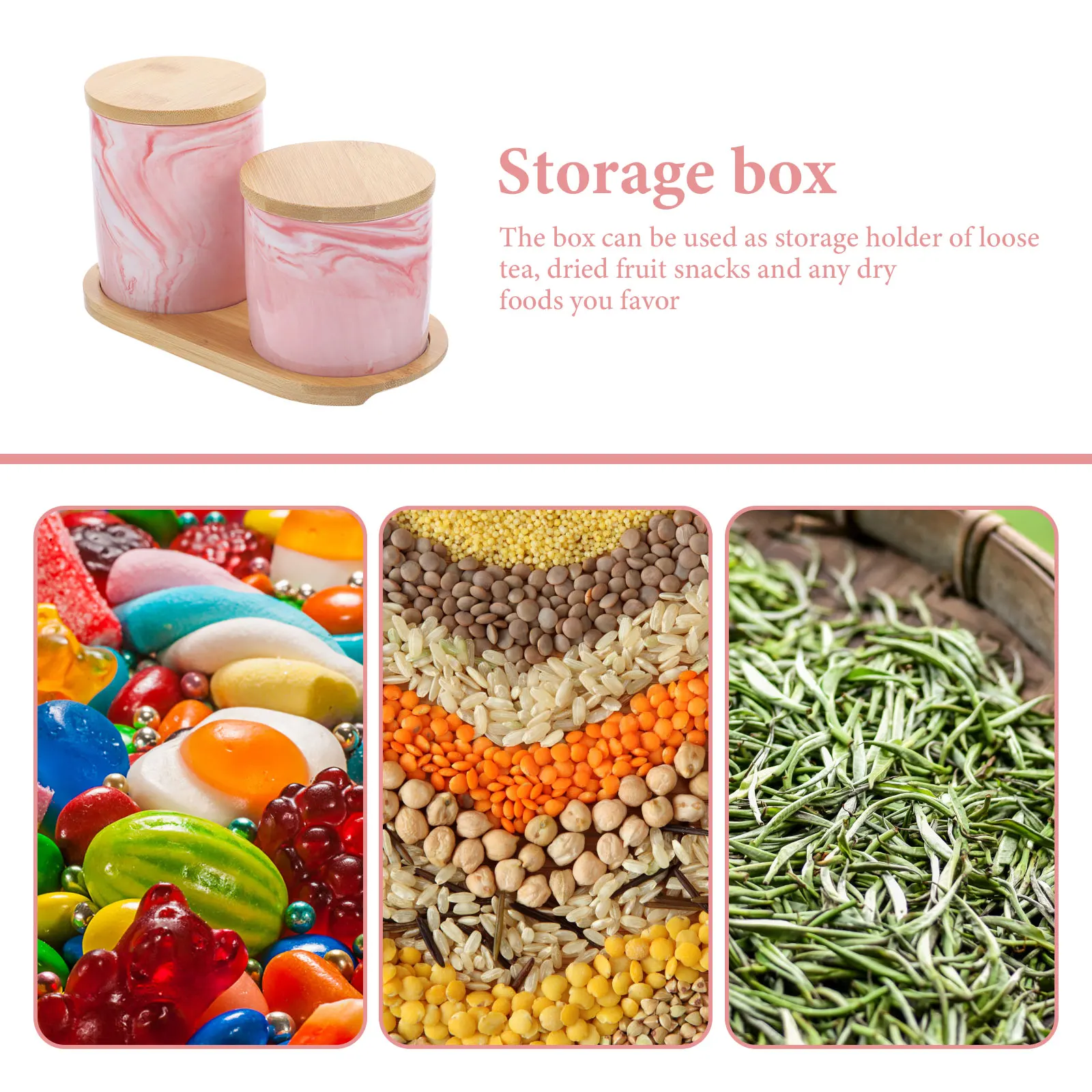 

1 set Marble Sealed Ceramic Jars Pink Airtight Kitchen Containers Food Storage Home Accessories Sugar Holder Dry Snacks Tea Box