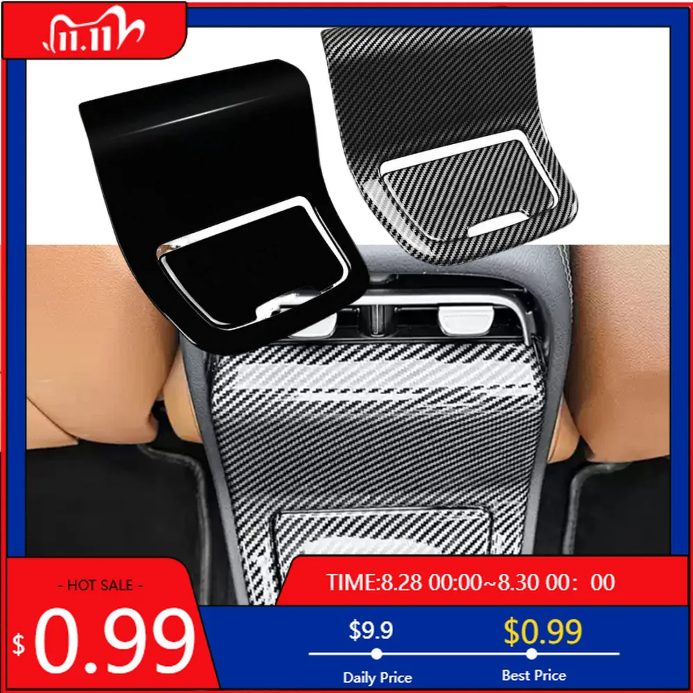 

Внутренние наклейки, 2 шт./компл., Стайлинг автомобиля из АБС-пластика, заднее вентиляционное отверстие для кондиционера, рамка, накладка, наклейки для Mercedes Benz E