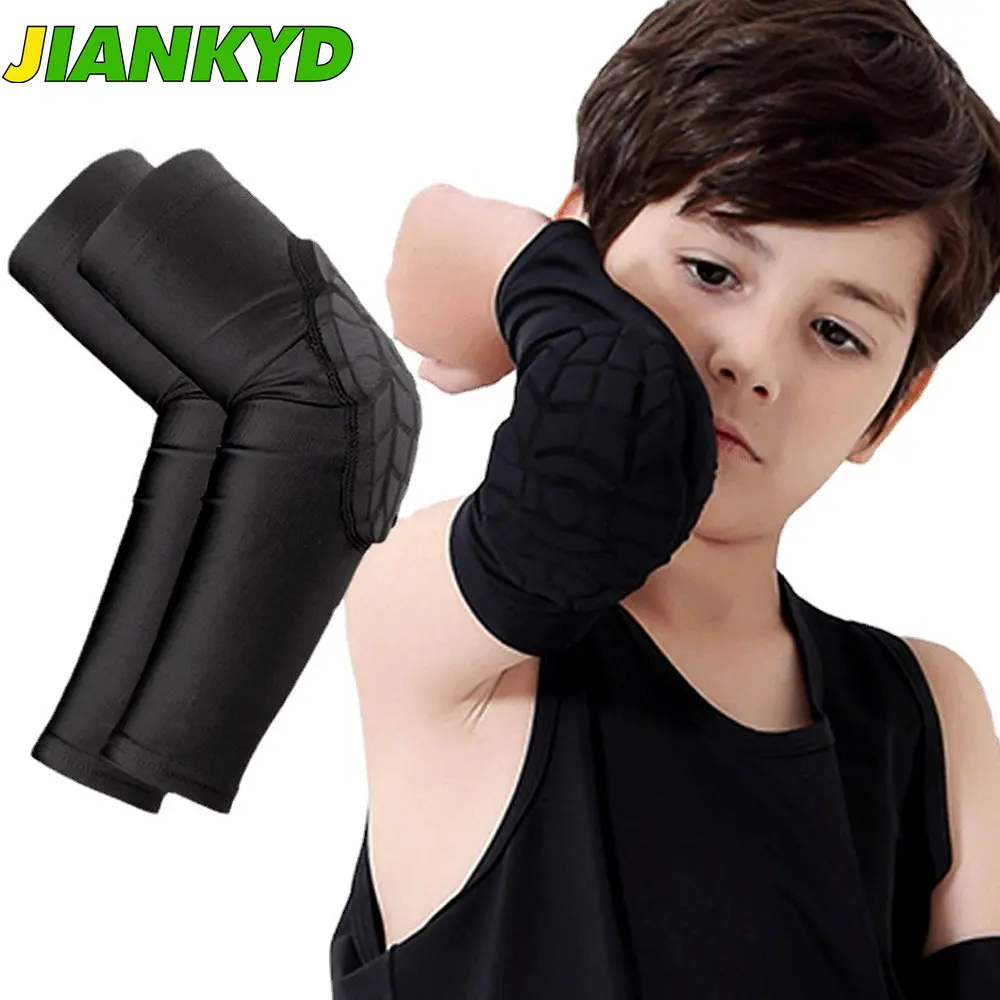 

Kids/Youth 5-15 Years Sports Honeycomb Compression Elbow Pads Guards Protective Gear for Basketball, Football,Volleyball,Cycling