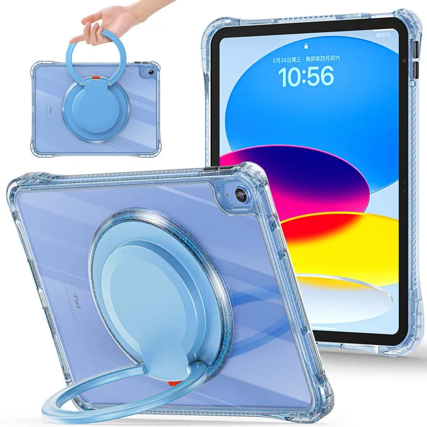 For iPad 10 2022 Case TPU+PC Cover 360 Degree Rotating Bracket with Four Corner Anti Drop Protective shell For iPad 10.2