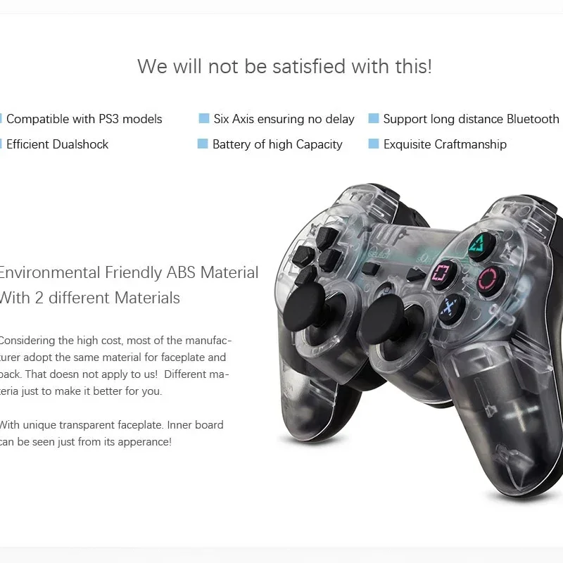 Videospiel Wireless Dual Shock Gamepad transparente Hand controller für Sony PS3 Playstation 3 Konsole Six axis Joystick Fernbedienung