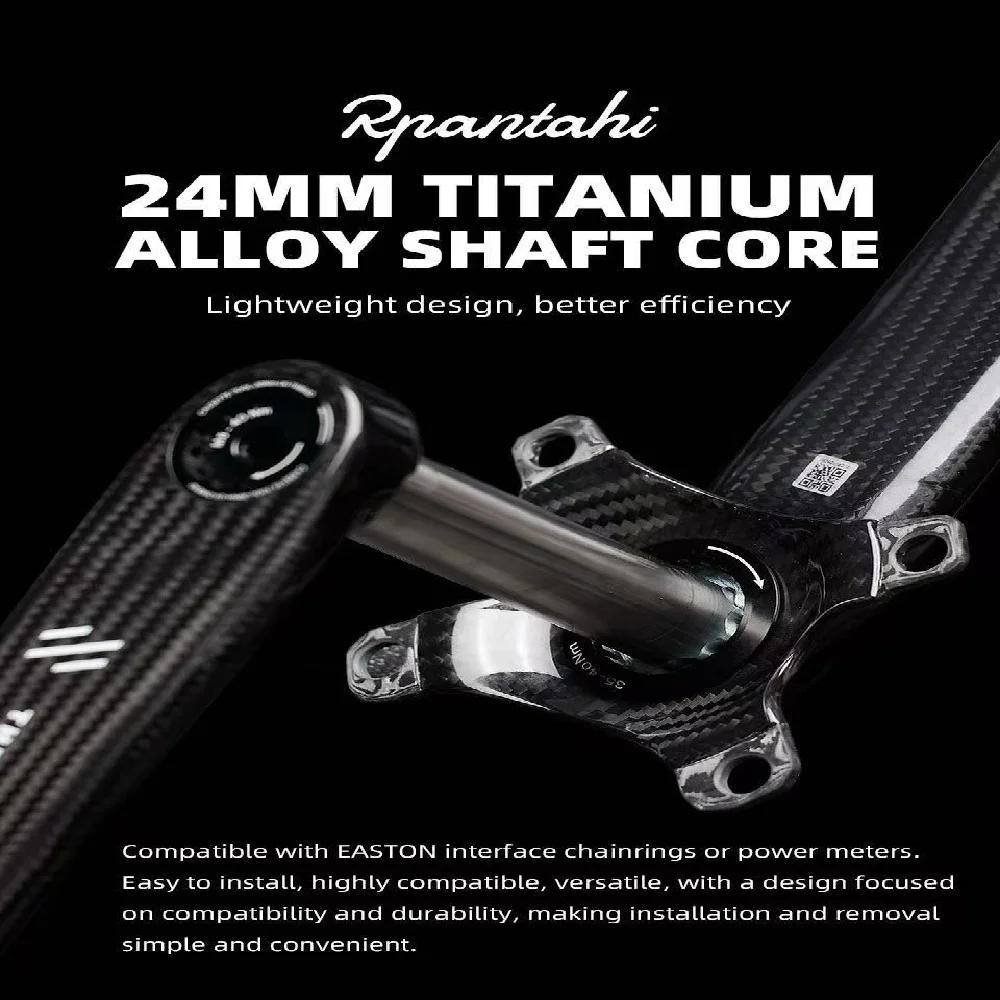 Rennrad-Kurbelgarnitur aus Kohlefaser 165/167,5/170/172,5mm Faltbare Fahrradkurbel BCD 110 Titanlegierung Achse 24mm Für Shimano Kurbeln – Detail 7