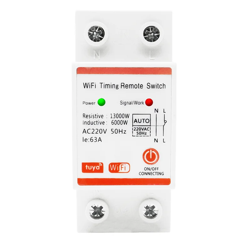 Din Rail 63A Wifi Timing Remote Mobile Control Switch Smart Meter Tuya Single Phase AC220V 50Hz