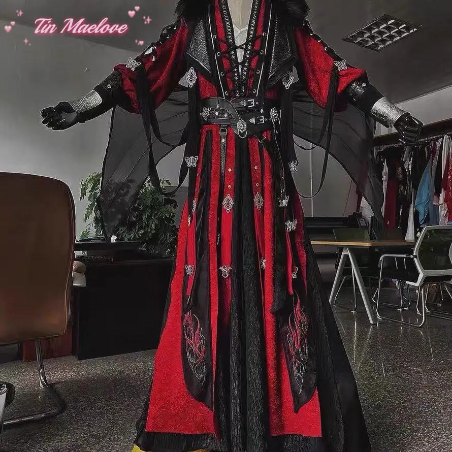 Tian Guan Ci Fu Xie Cosplay Fato, Hua Cheng Cos, Conjunto Completo Vestido, Série de TV Chinesa, TGCF