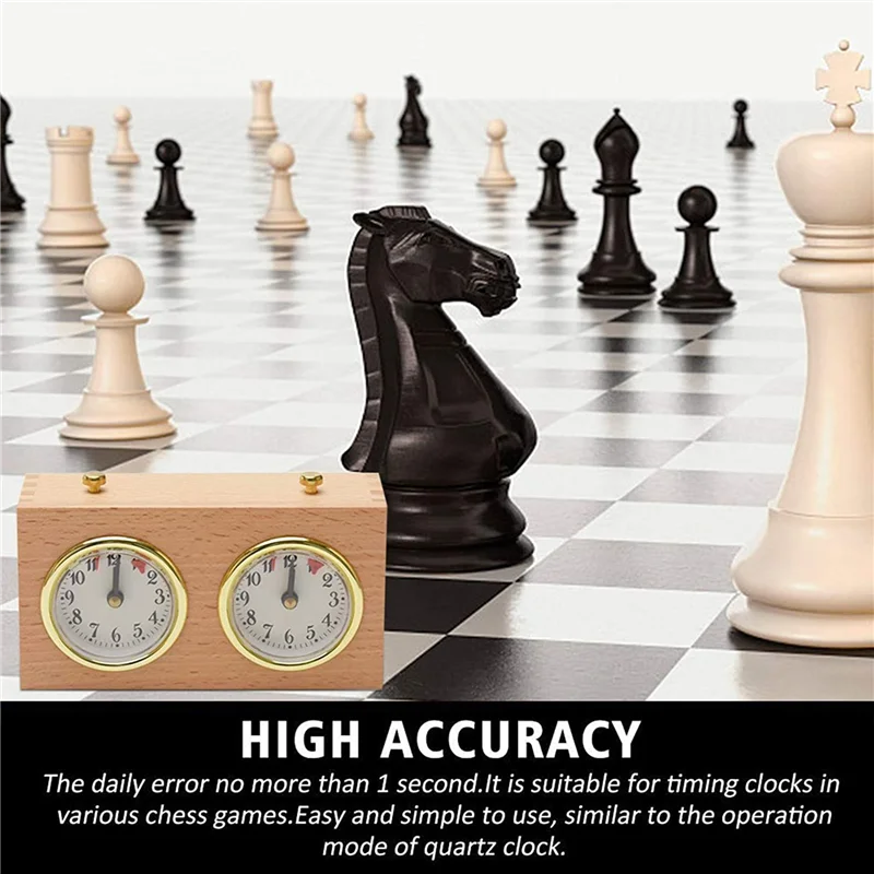 

【Superdeals】2X Wooden Chess Timer Tournament Competition Game Chess Clock Timer Gift Wind-Up Mechanical Accessories For Board Ga