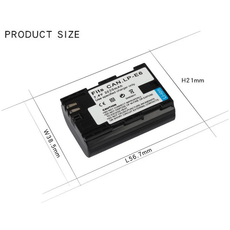 2650mAh LPE6 LP-E6 LP E6 E6N LP-E6N or charger for Canon EOS 6D 7D 5D Mark II III IV 5D 60D 60D 70D 80D 90D 5DS R5 R6 XC10 XC15