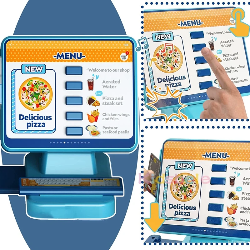 Negozio di Pizza per bambini Set da cucina macchine per bevande al succo giocattoli da cucina giocattoli Playset fai finta di giocare Shopping