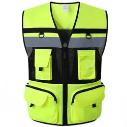 High visibility reflective safety reflective vest at night, personalized cycling work clothes for construction workers safety