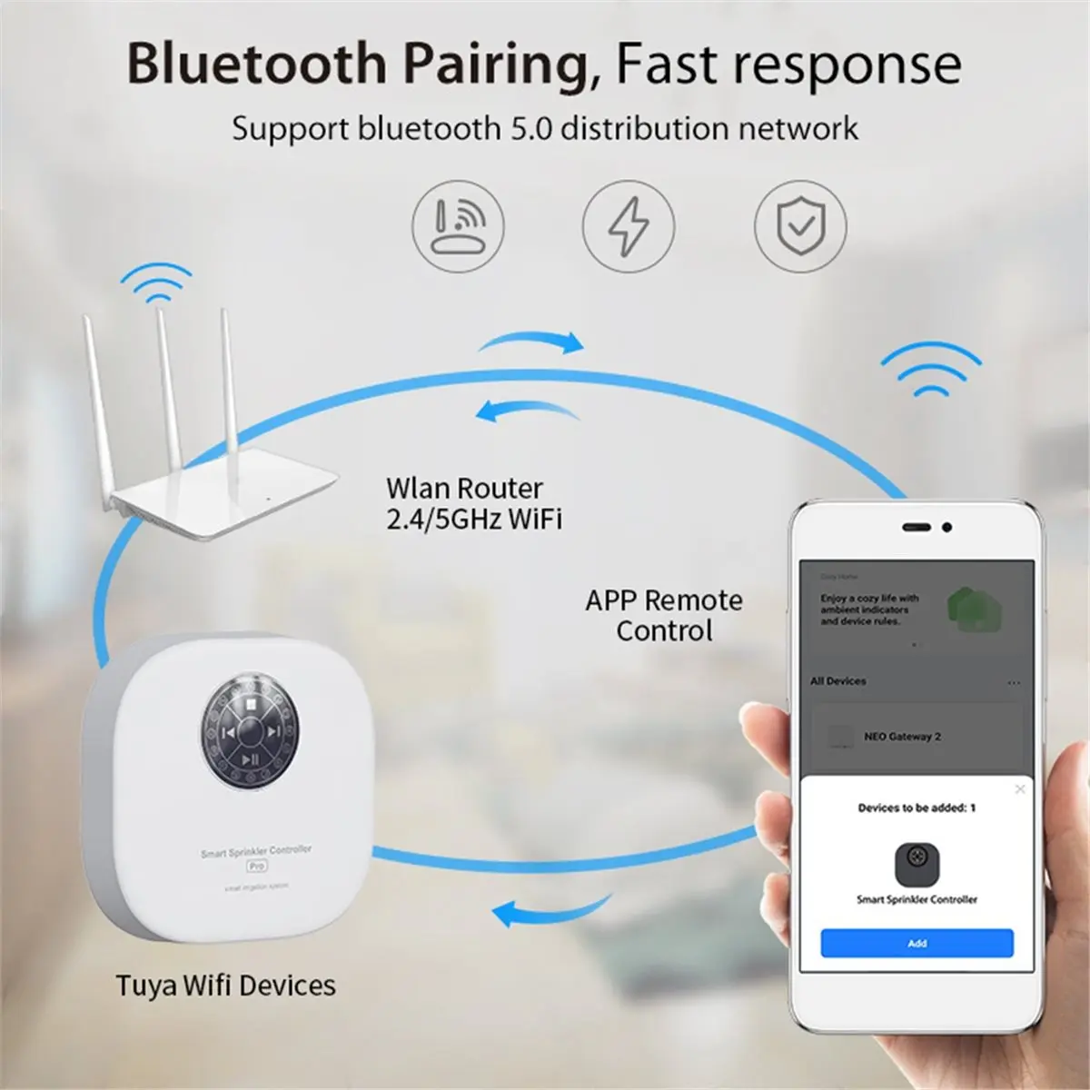 Tuya Wifi Smart Sprinkler Controller Water Valve Controller Automatic Drip Irrigation System APP Remote Control