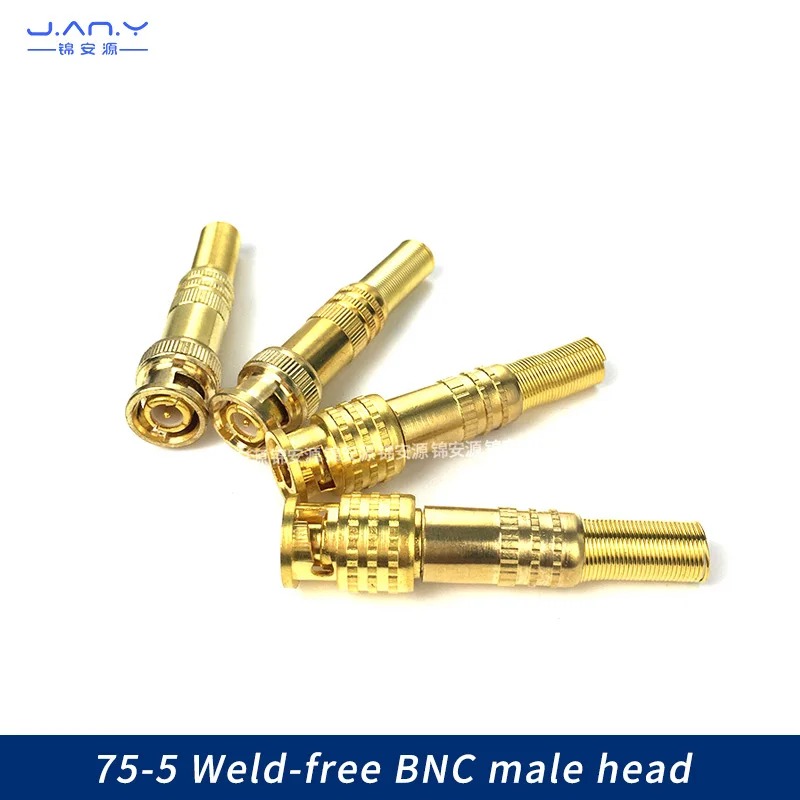 

1 piece All-gold plated BNC connector Common 75-5 weld-free coaxial video cable American Q9 head audio video connector