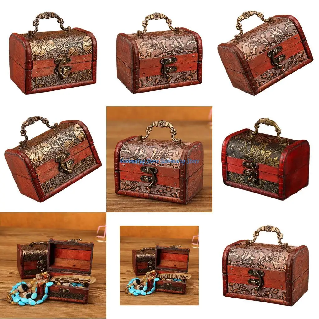 

Портативная коробка для демонстрации сережек 573B с текстурой дерева, идеально подходящая для безопасного хранения и путешествий