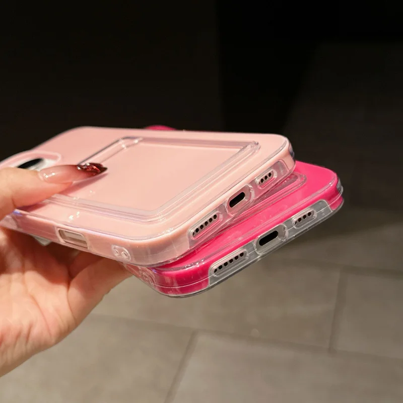 مناسبة آيفون 17/16/115/14/13/12/11 الجلد هلام 2 في 1 بطاقة حزمة حافظة حماية الهاتف