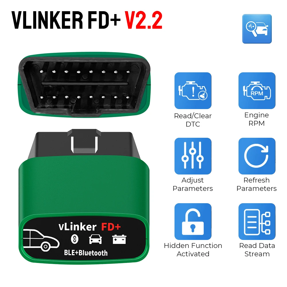 Bluetooth-Compatible 4.0 WIFI J2534 ELM327 OBD 2 Scanner Car Diagnostic Tools For FORScan vLinker FD+ V2.2 Code Reader For Ford