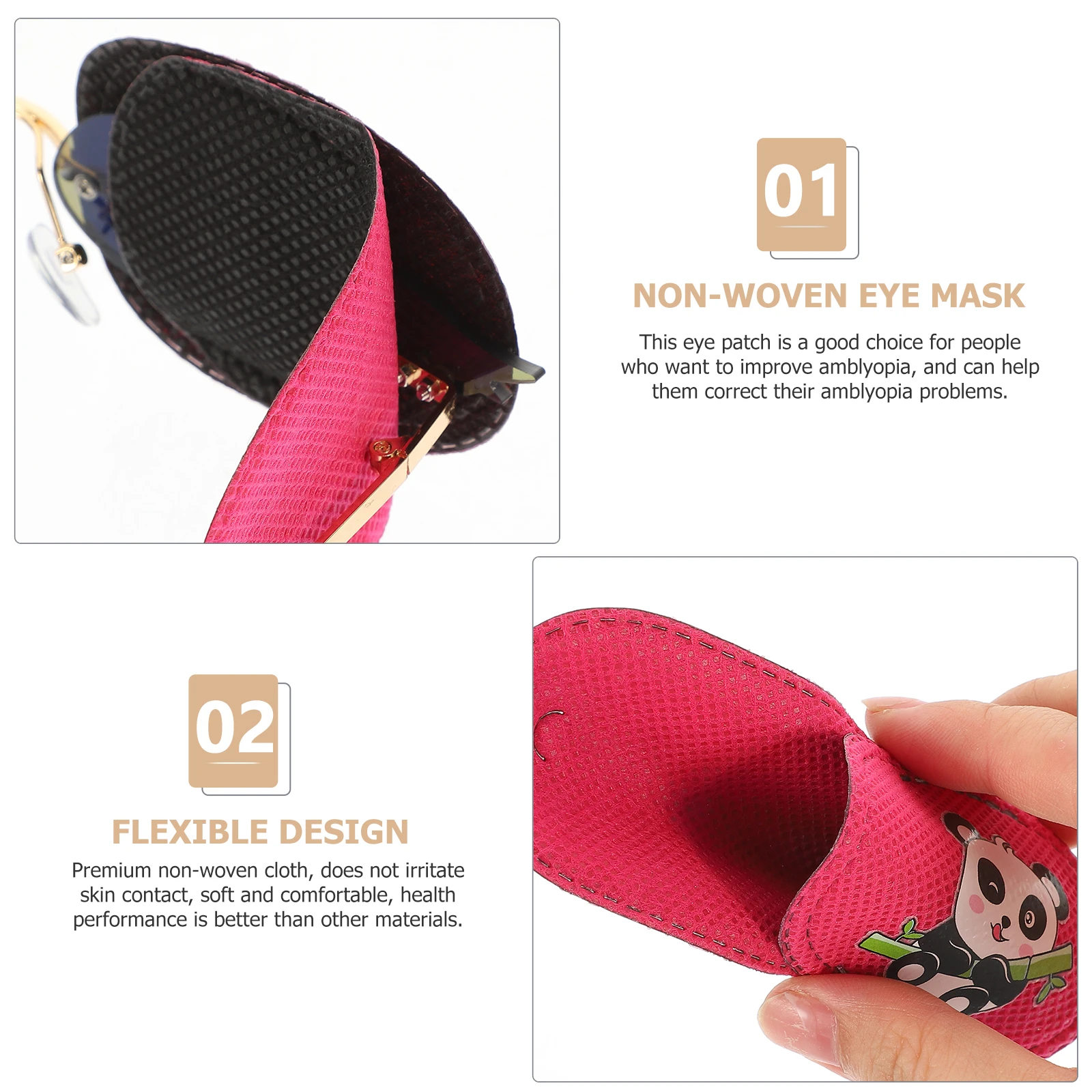 

6 Pcs Eye Mask Training Glasses Kids Right Patch Toddler Eyepatch Disposable Child Cartoon Non Woven Amblyopia Correction