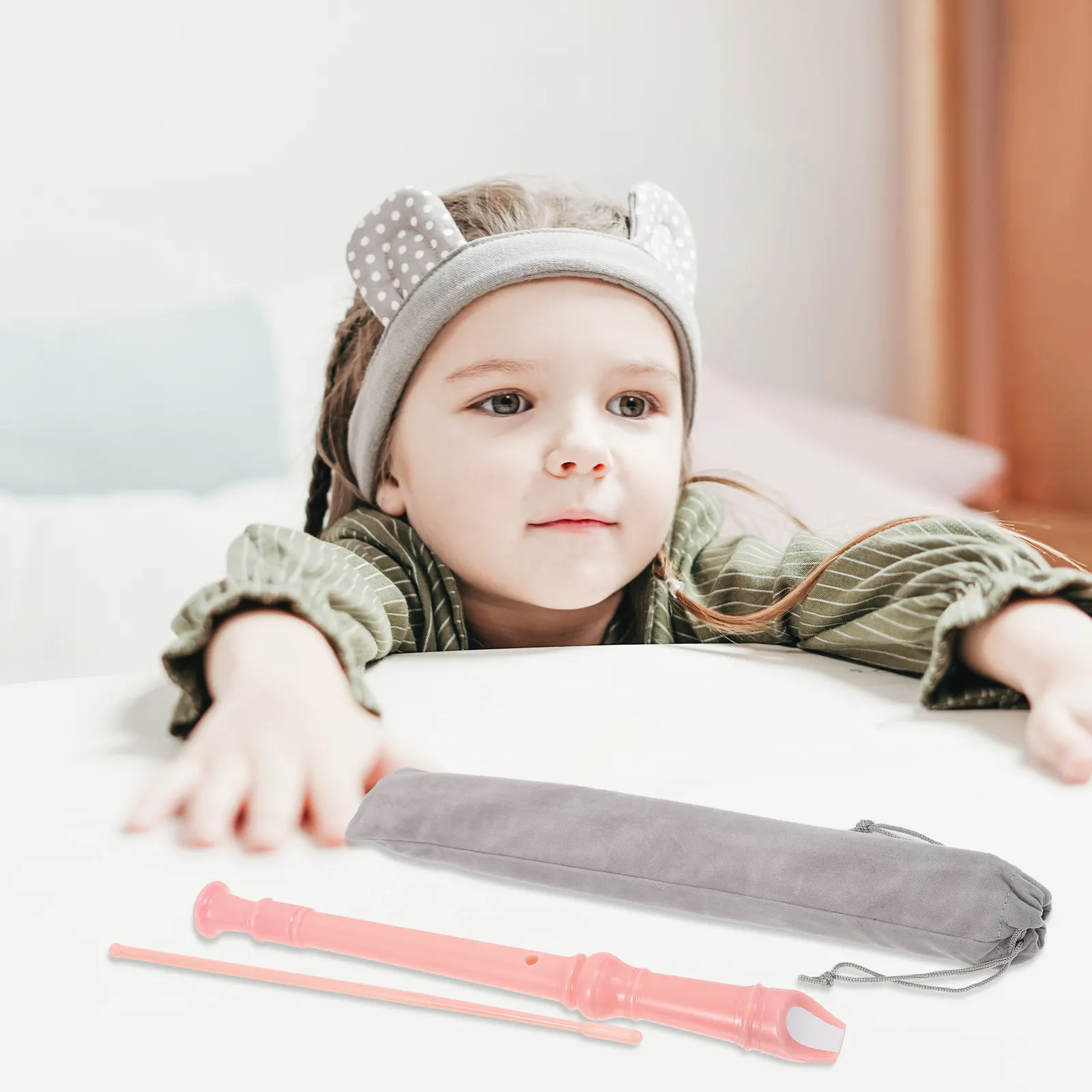 1 Set de Flauta Dulce Soprano Rosa de 8 Orificios para Niños, Clarinete que Cultiva la Capacidad Musical Cognitiva y el Aprendizaje Divertido