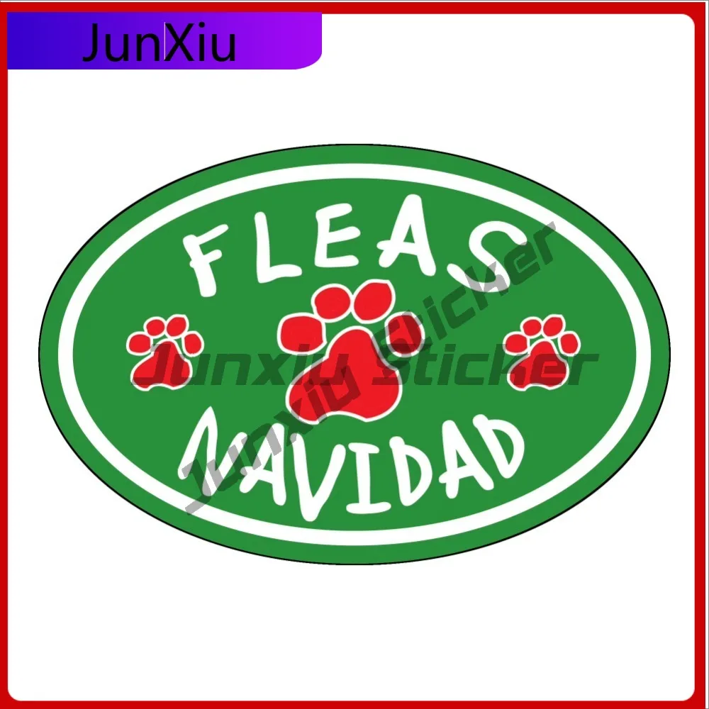 

Fleas Navidad Oval Funny Car Laptop Window Bumper Waterproof Vinyl Decal Decoration Cute Funny Trendy Retro Funny Unique
