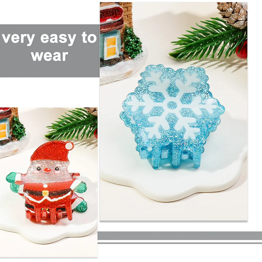 5 pçs grampos de cabelo de natal leve tubarão mandíbula garras para mulheres fino cabelo longo grampos decorativos uso festa de férias