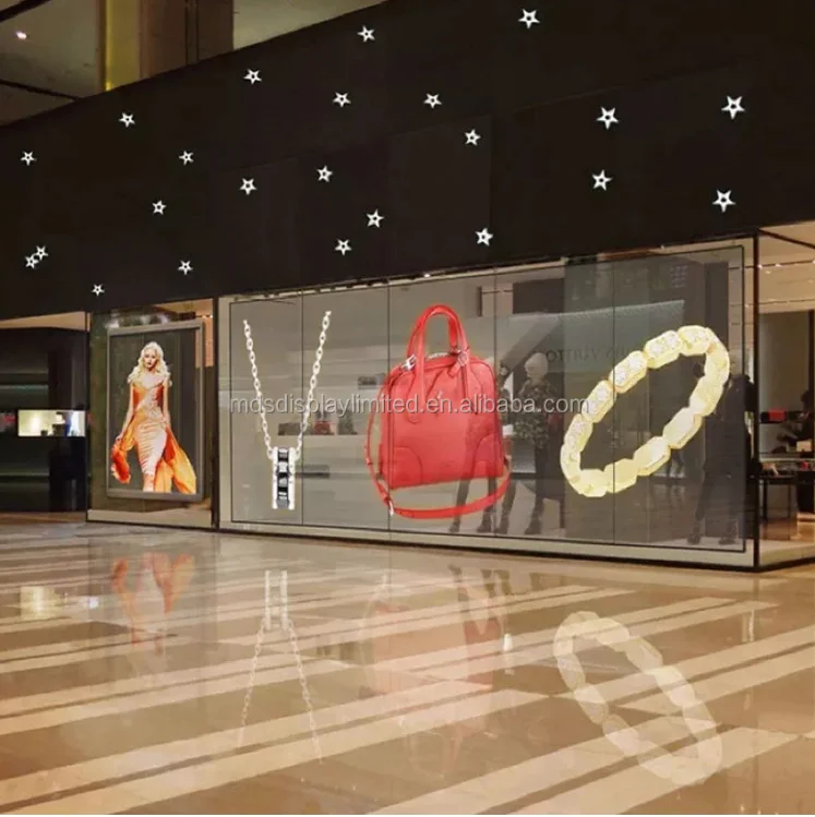 شاشة فوليا LED شفافة مرنة، شاشة عرض ذاتية اللصق للنوافذ الزجاجية، لافتات وشاشات عرض رقمية #5