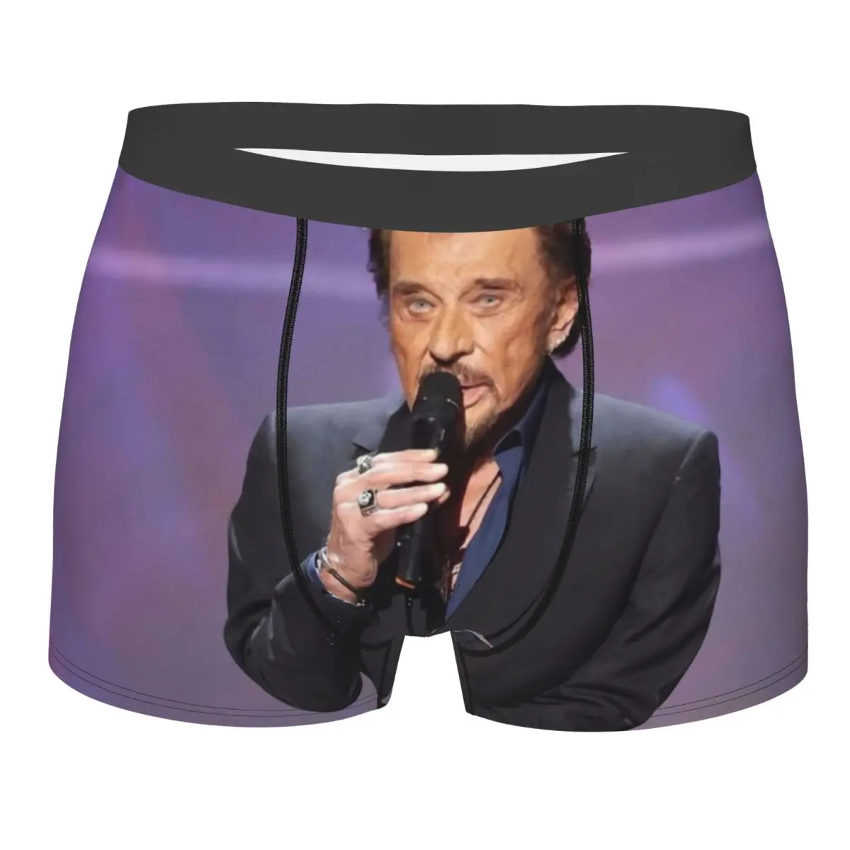 Custom Johnny Hallyday French Rock Singer Underwear Men Breathbale Boxer Briefs