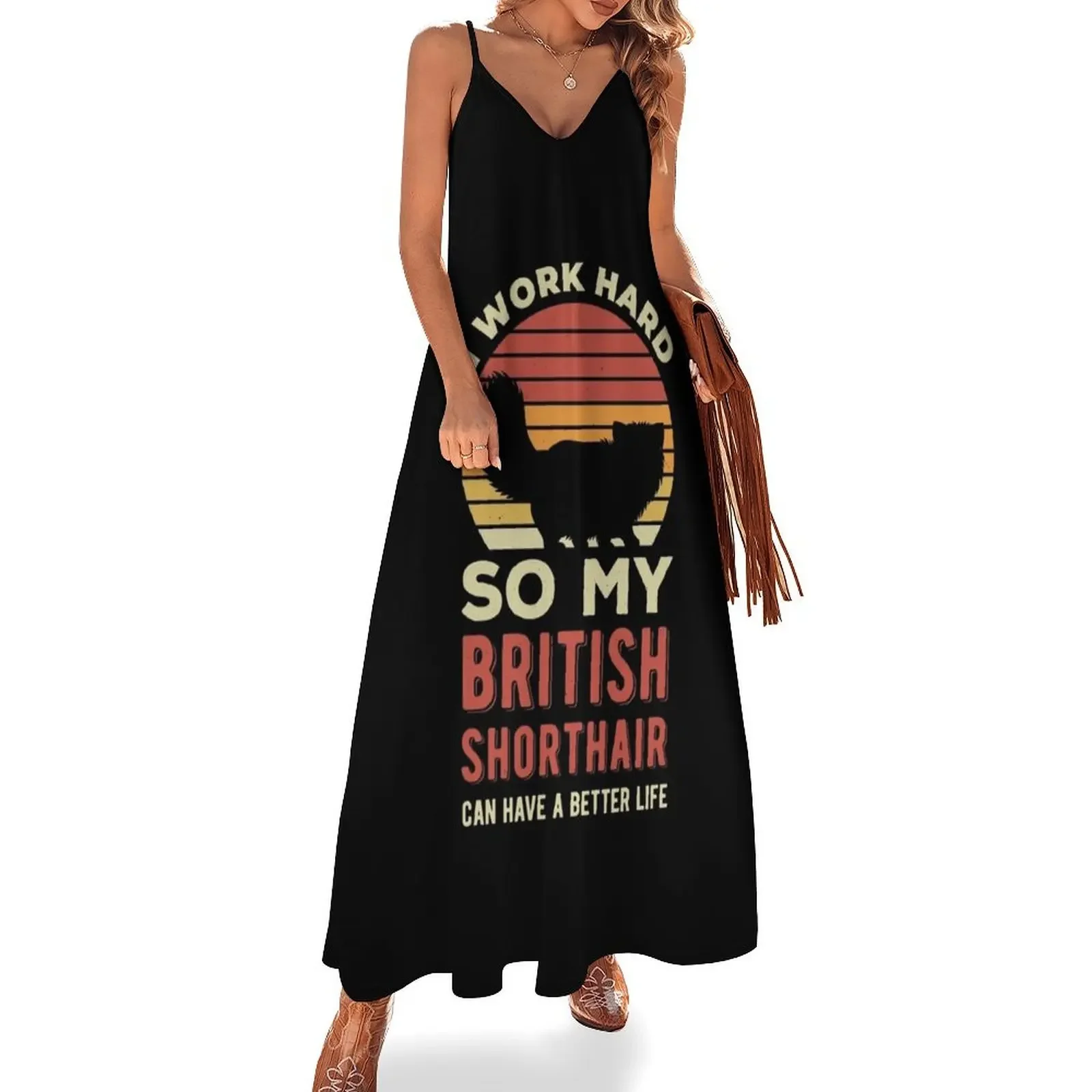 

Funny British Shorthair Sleeveless Dress dress korean style dresses korean style