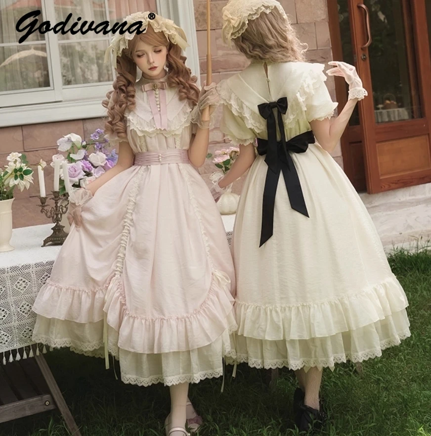 فستان الأميرة الأنيق للسيدات على طراز المحكمة الفرنسية للربيع والخريف الجديد للفتيات بأكمام طويلة فساتين لوليتا رومانسية حلوة #5