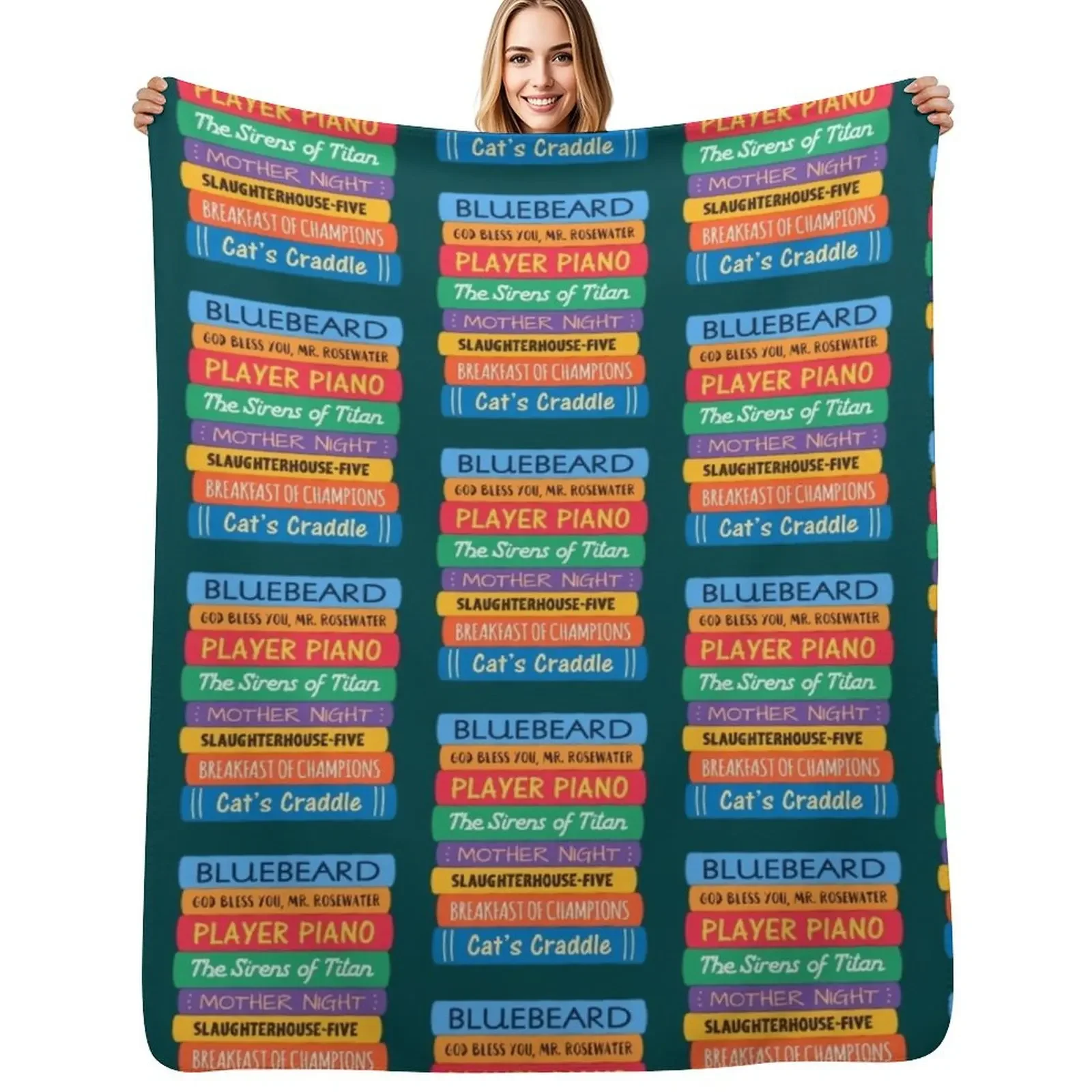 

Kurt Vonnegut Books Throw Blanket Soft Plaid Decorative Sofas christmas gifts Hairys Blanket