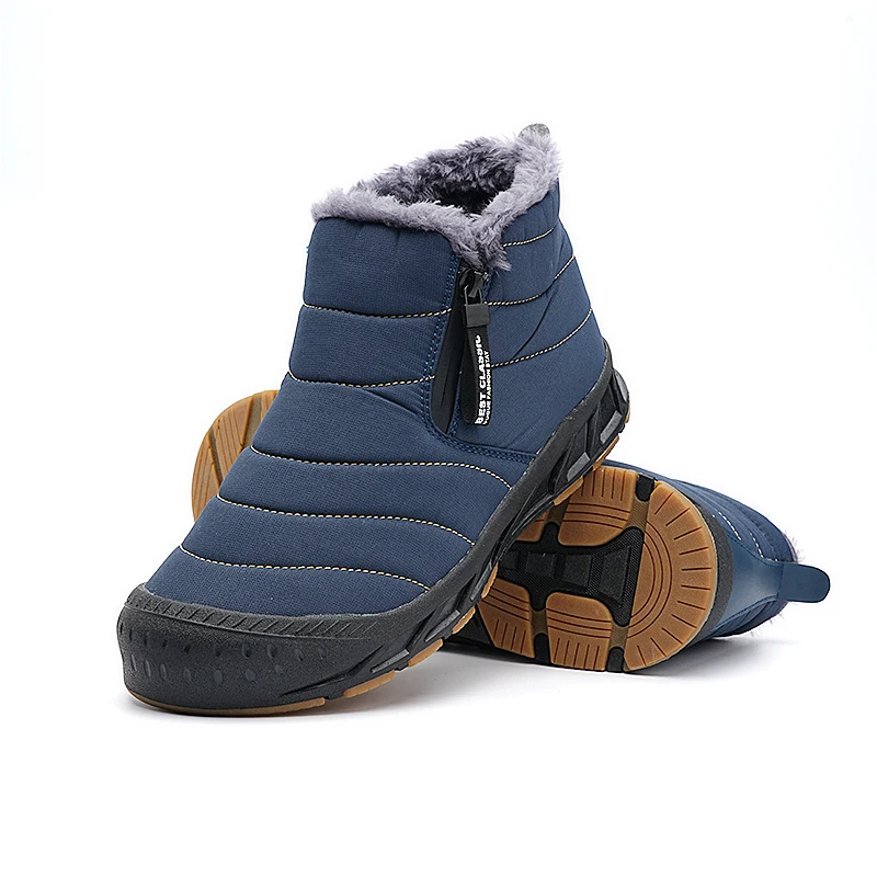 

New Men Winter Snow Boots Keep Warm Barefoot Cotton Shoes Outdoor Hiking Shoes Plush Warm High Ankle Boots Big Size Sneakers