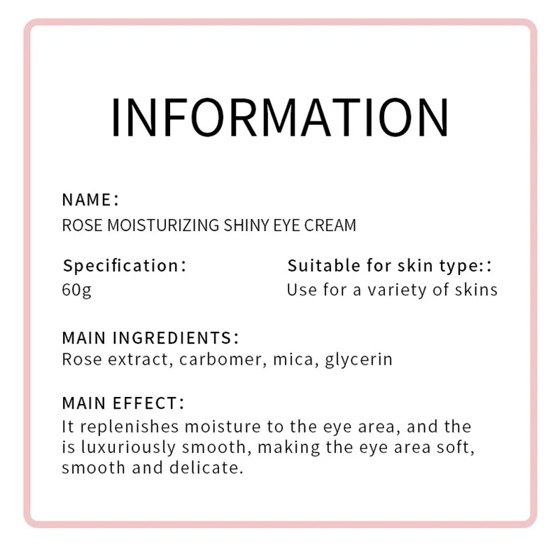 Sadoer rosa creme para os olhos anti círculos escuros remoção sacos de olho endurecimento hidratante beleza cremes para os olhos produtos de cuidados com a pele