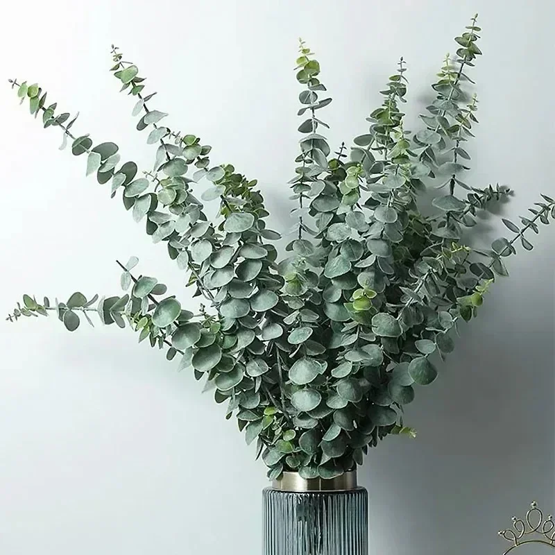 36/12PCS Artificial Eucalyptus Stems Green Leaves Branches Fake Plants Flowers Bouquet for Wedding Party Christmas Home Decor