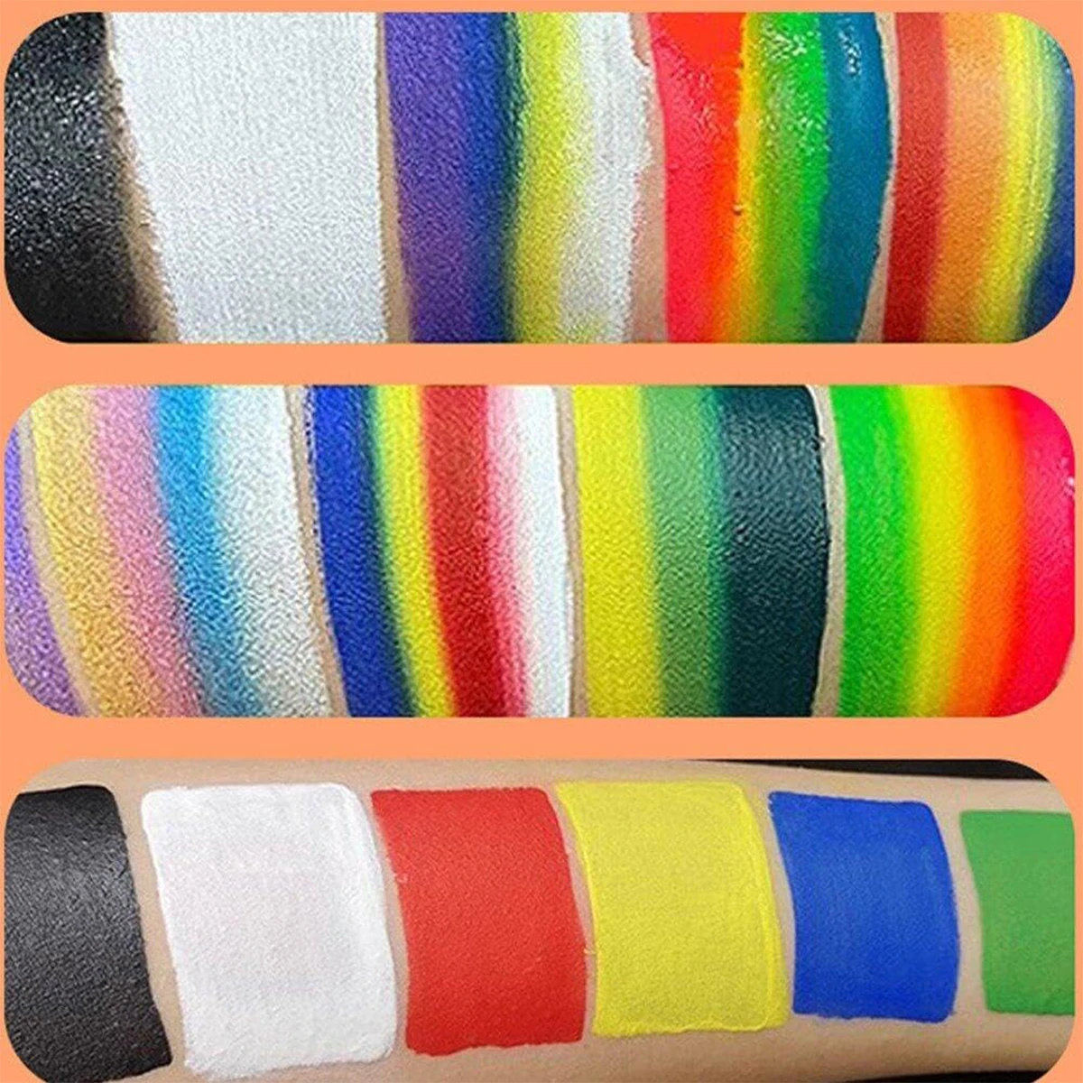 Paint Palette For Face Makeup Fantasy Non-toxic Facial Paint Rainbow Color Split Palette Halloween Costume Party And Club