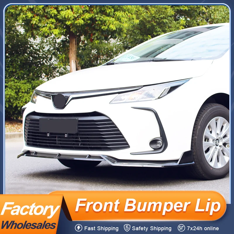 

For Toyota Corolla 2019 2020 European Front Bumper Lip Chin Splitter Body Spoiler 3Pcs/Set PP Plastic Black Carbon Accessories