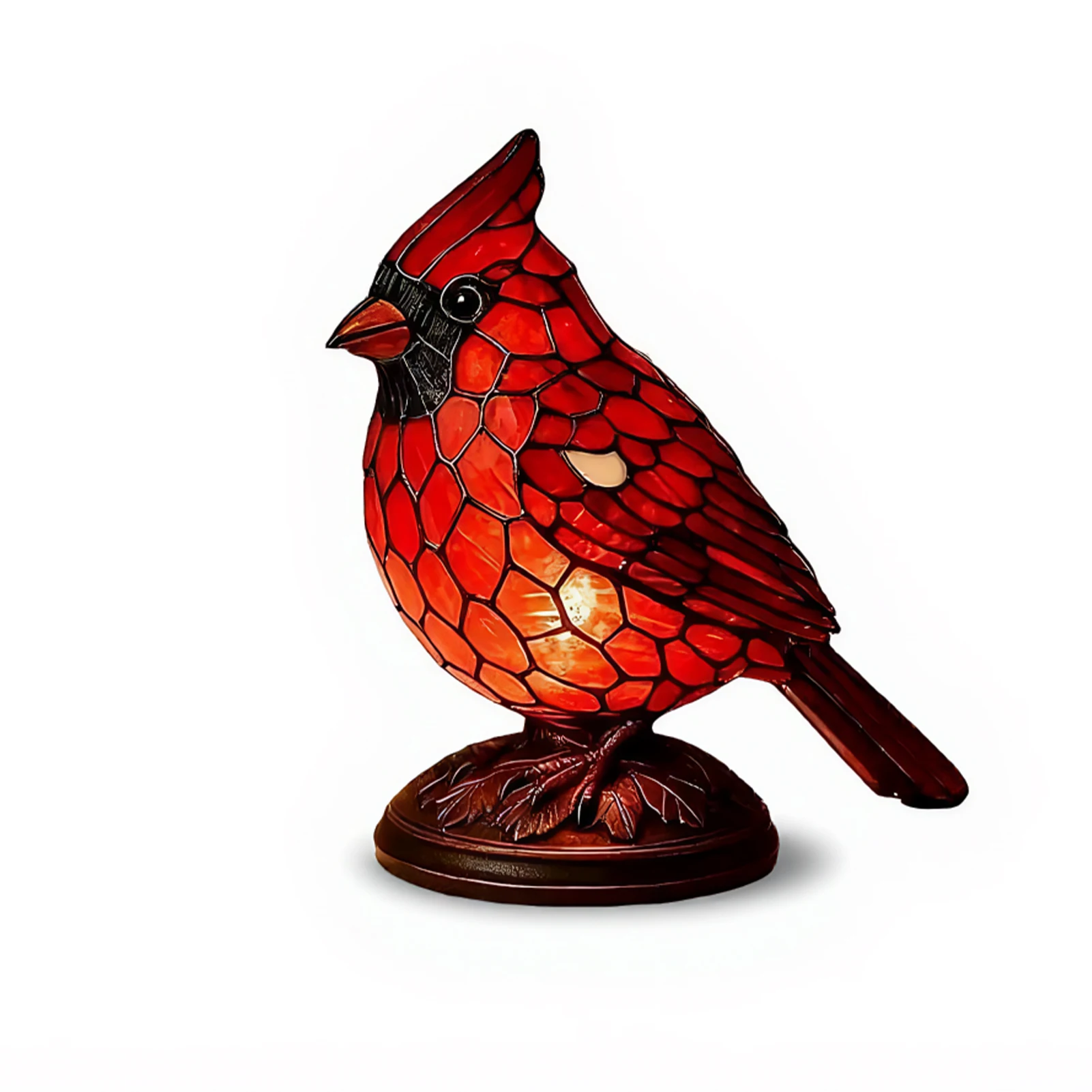 Cardinals Christmas Decorations Durable Cardinals Lamp For Festive Ambiance Waterproof Lamp Stained Glass