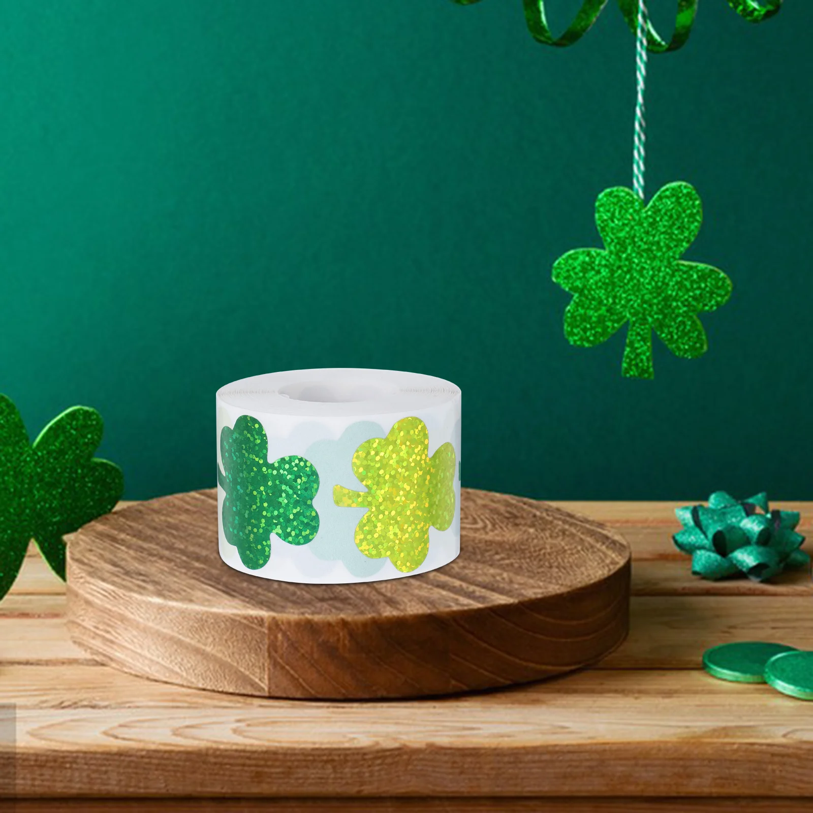 St. Patrick's Day Wall Sticker Green Shamrock Stickers for Festival Room Decor Adhesive Decorative Shamrock Label Stickers