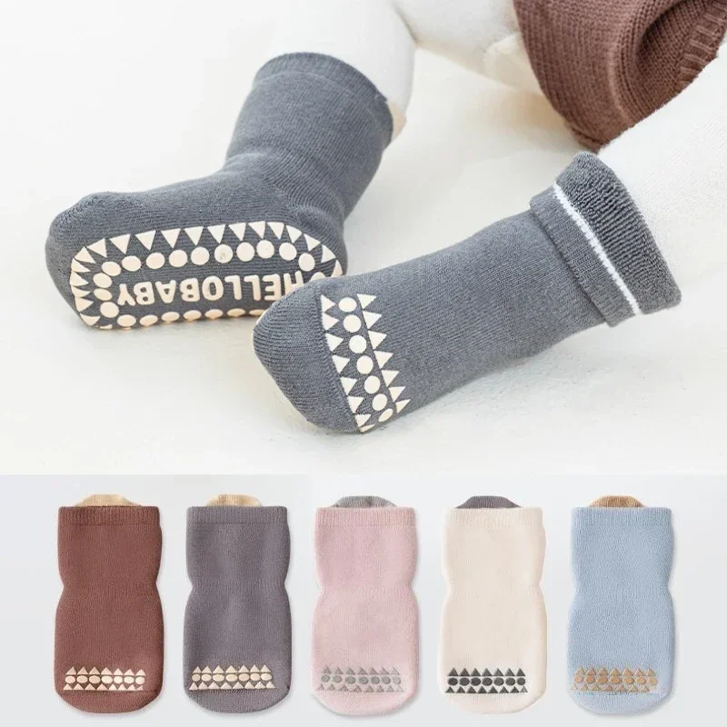 Thick Warm Korean Kids Trampoline Socks Baby Middle Tube Stockings Long Socks Infant Toddler Children Boys Girls Thermal Socks image 3