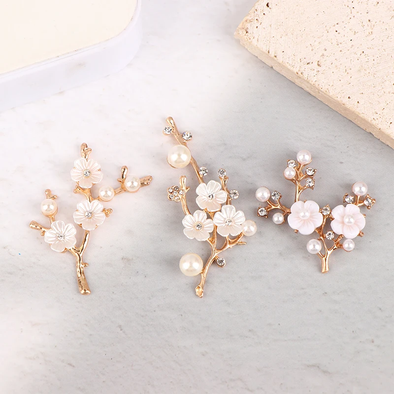 2Pcs Alloy Branch Flower Accessories Antiquity Hairpin Clothing Hair Accessories DIY Material