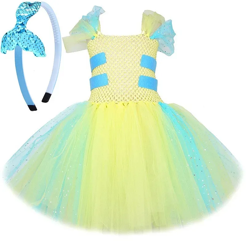 

Cross-Border Flounder Sequined Princess Tulle Dress Girls' Mesh Bubble Skirt Children's Performance Party Dress