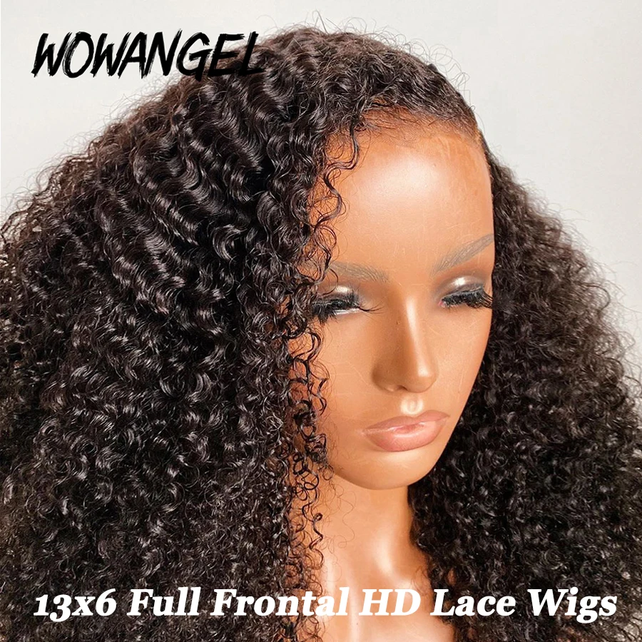 250% Afro Kinky Curly Wigs Real HD Lace Front Wigs Melt Skins Deep Curly 13x6 Full Frontal Human Hair Wigs Glueless For Woman