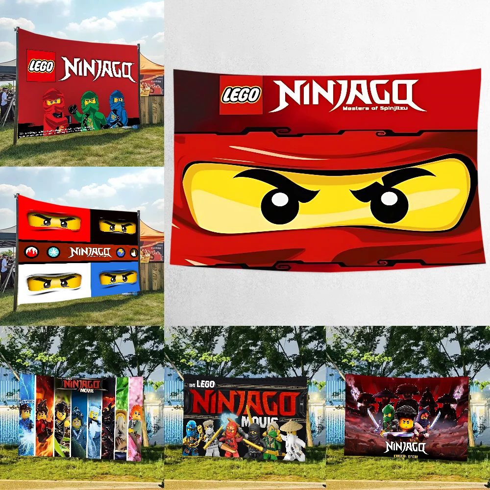 Fondo de decoración de feliz cumpleaños de dibujos animados n-ninjago, fondo para el hogar, interior y exterior, suministro de decoración para fiesta de cumpleaños
