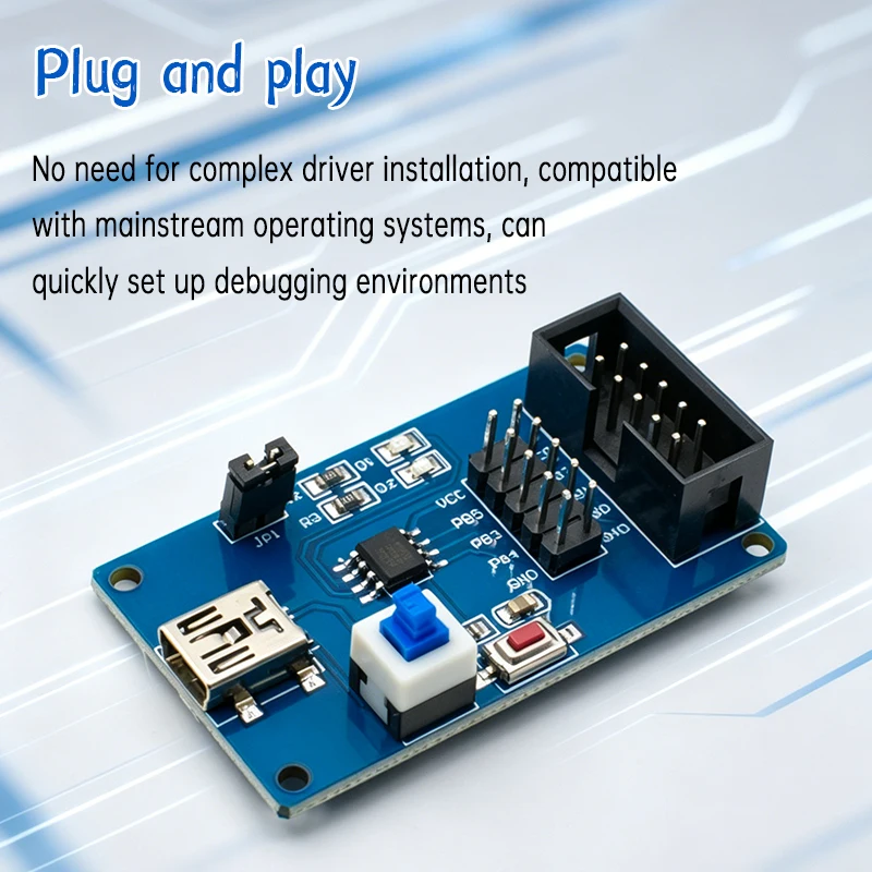 ATtiny13 AVR Development Board USB to TTL Serial Port Download Module ATtiny13 Programming Downloader Board For DIY Project