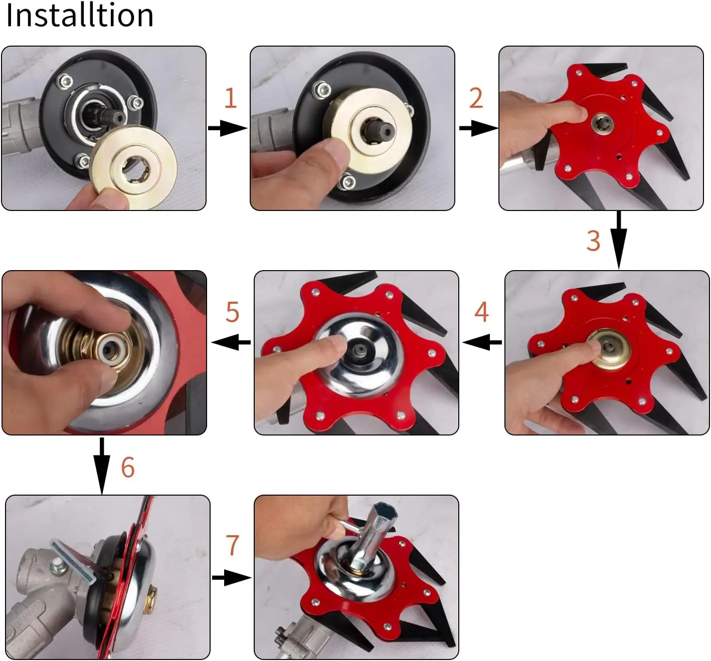 Imagem -05 - Trimmer Head Replacement For String Trimmers Reversível Weed Eater Lâminas de Cortador de Escova Cabeça Profissional Trimmer de Grama