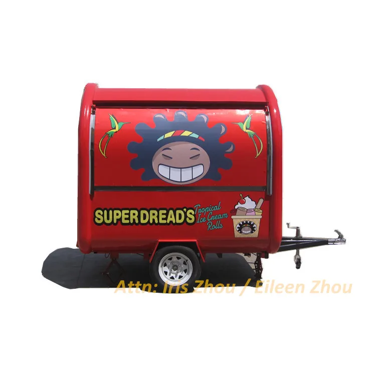 Summer hot sale 2.2m length fried ice cream roll street food cart price for sale with fried ice cream roll machine inside